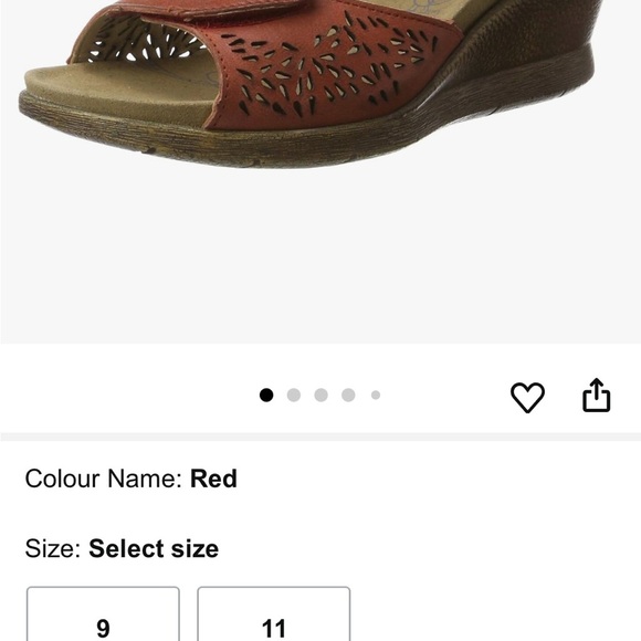 Romika Nevis 05 Red Leather Wedge Sandals Adjustable Straps & Cutout Size 8.5 - Picture 9 of 9